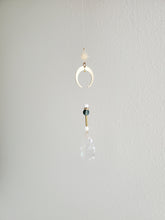 Load image into Gallery viewer, Suncatcher | Green tree Agate and Brass Teardrop