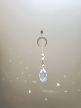 Load image into Gallery viewer, Suncatcher | Green tree Agate and Brass Teardrop