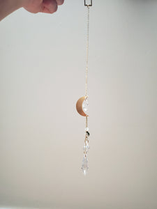 Suncatcher Moon Mobile | Brass and Tree Agate

 